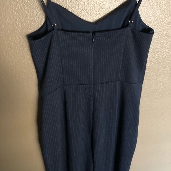 1. State Navy Blue Pinstripe Jumpsuit - Picture 3 of 8